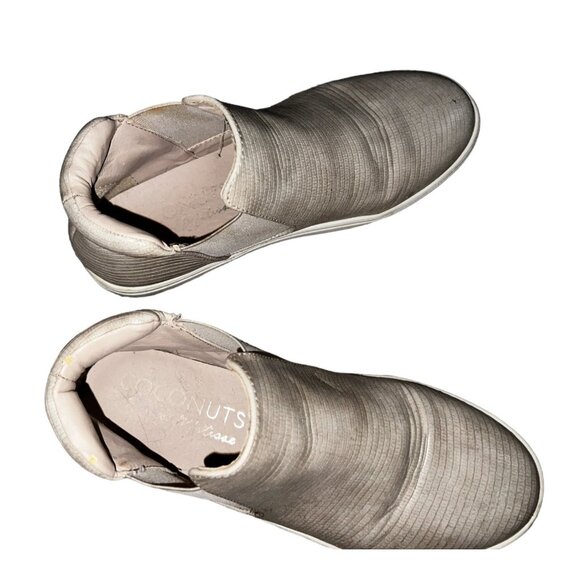 Coconuts Harlan Beige Snake Skin Ankle Chelsea High Top Sneakers Sz 7 Womens Fla - Picture 3 of 10